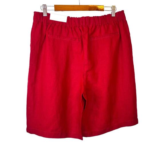 CHICO'S Linen Tie-Front Shorts in Garnet Women's Size 2 = U.S. size 12 - Picture 6 of 13